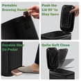 thumbnail image 6 of Small Dog Poop Trash Can Outside Soft Close Odor Filter&Step Pedal, 5L/1.3 Gal Stainless Steel Black Bathroom Garbage Can with Lid Inner Bucket,Slim Metal Waste Basket- Bedroom Office Cat Poop, 6 of 6