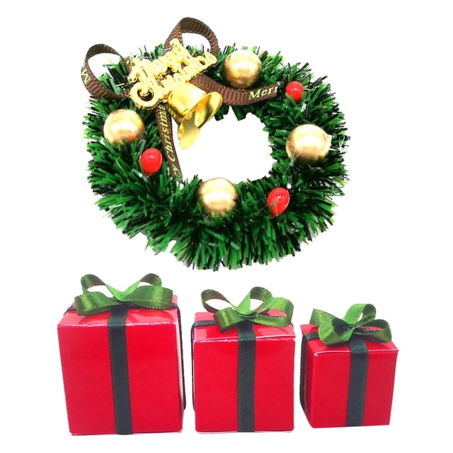 4x Accesorios de Navidad en Miniatura Casa de Muñecas perfke Juguetes en miniatura
