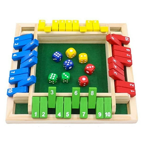 Wooden four-sided digital flip card interactive game (four colors) drinking game flip card 0.35kg (white box)