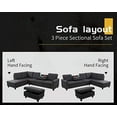 thumbnail image 2 of Golden Furniture Living Room Sectional Sofa Set, Linen Fabric Sectional Sofa Couch Set with Storage Ottoman, 2 of 9