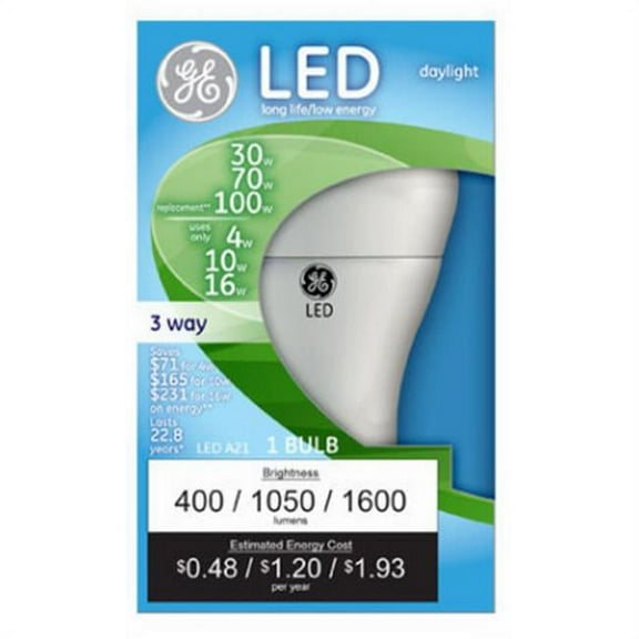 GE LED Daylight 30 - 100W 3-Way General Purpose Light Bulb1-pack