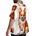 thumbnail image 3 of Pixel Dog Men's Casual Printed Hawaiian Poplin Button Down Short Sleeve Beach Shirt Unisex, 3 of 6