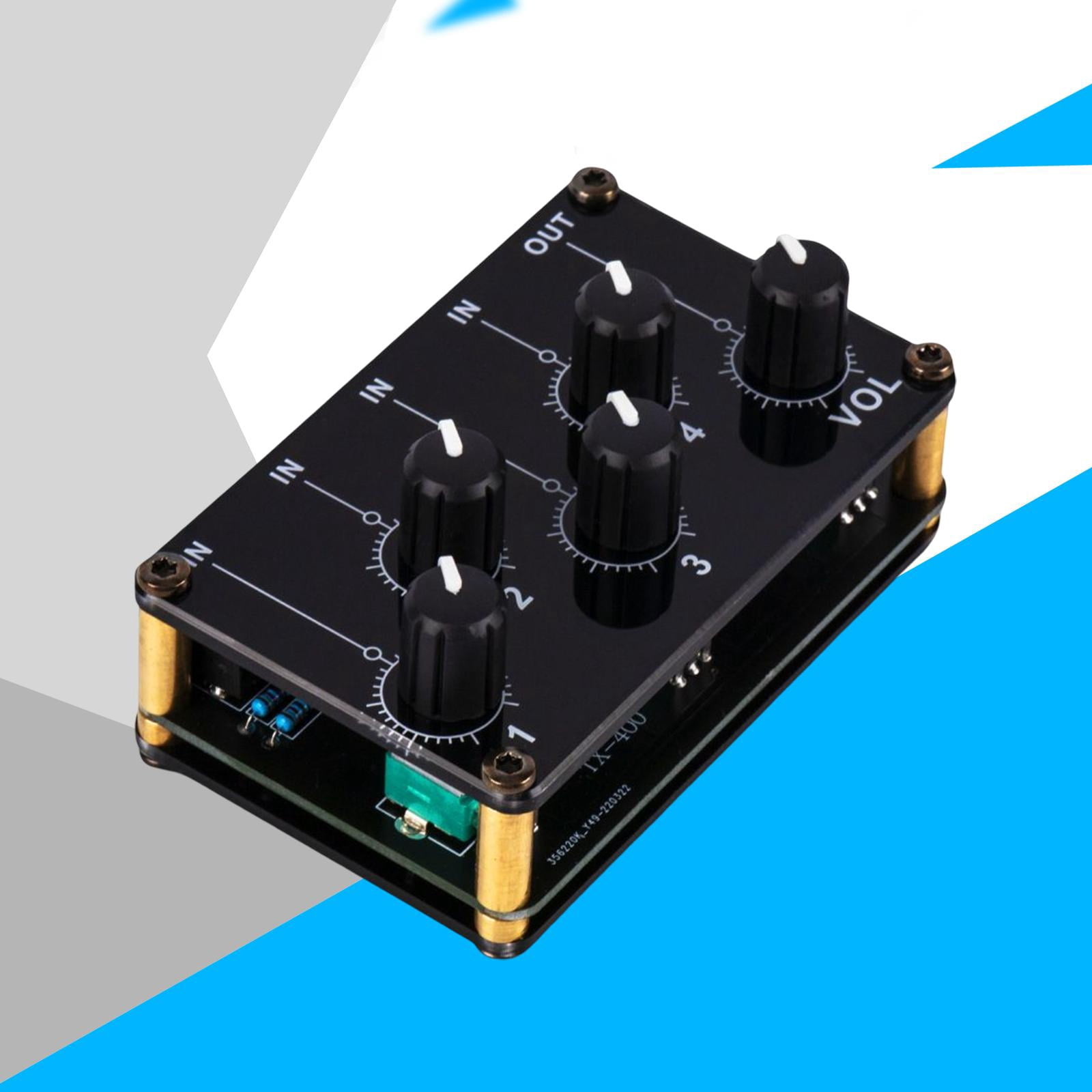 LeeQinersw Mini Stereo 4 Channel Line Mixer Professional Audio Mixer Low noise Portable for