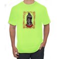 thumbnail image 1 of Our Lady of Guadalupe Blessed Virgin Mary Religious Inspirational/Christian Men's Graphic T-Shirt, Safety Green, 4XL, 1 of 3