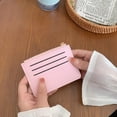 thumbnail image 3 of PU Leather Mini Wallets Zipper Card Holder Portable Fashionable Small Coin Purse With Keychain Thin Business Card Clip For Girl Gift, 3 of 4