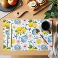 thumbnail image 2 of Summer Beach Placemats Set of 12, Ocean Starfish Shell Coastal Conch Lemon Flower Non-Slip Place Mats Washable Table Mats for Kitchen Dining Table Decorations Indoor/Outdoor, 2 of 9