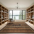 thumbnail image 2 of ODIKA 9'x12' Washable Area Rug Southwestern Cowboy Motif Mens Decorations Reindeer Lone Cabin Flowing Dynamic for Great Room, Indoor Concept, Large Living Low Pile, Flatwoven, 2 of 7
