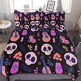 thumbnail image 1 of HAHDAXIA Skull Pattern Bedding Solid Comforter Set for All Seasons,3 Pieces(1 Comforter+2 Pillowcases),Soft Microfiber Bedding Set Full(79"x90"), 1 of 7