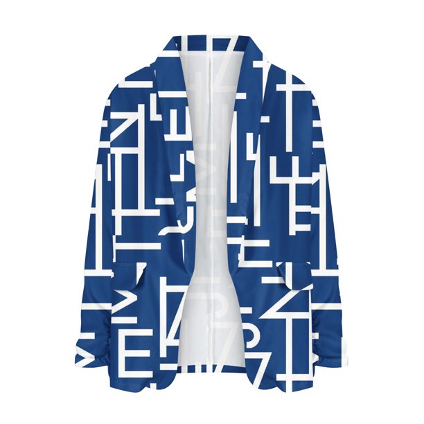 Blazer pequeño ajustado con estampado de solapa de primavera y otoño para mujer Pompotops qwe22218