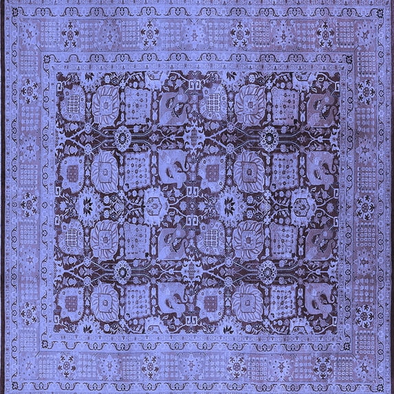 Ahgly Company Indoor Square Oriental Blue Industrial Area Rugs, 7' Square