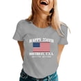 thumbnail image 2 of Conairie Women Patriotic Shirts Short Sleeve Loose Crew Neck 4th of July T Shirt With American Falg Print Basic Work Tee Vacation Clothes Grey L, 2 of 4