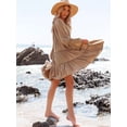 thumbnail image 6 of Cizayoi Women's Summer Ruffled Dress V Neck Casual Loose Shift Dresses, 6 of 9