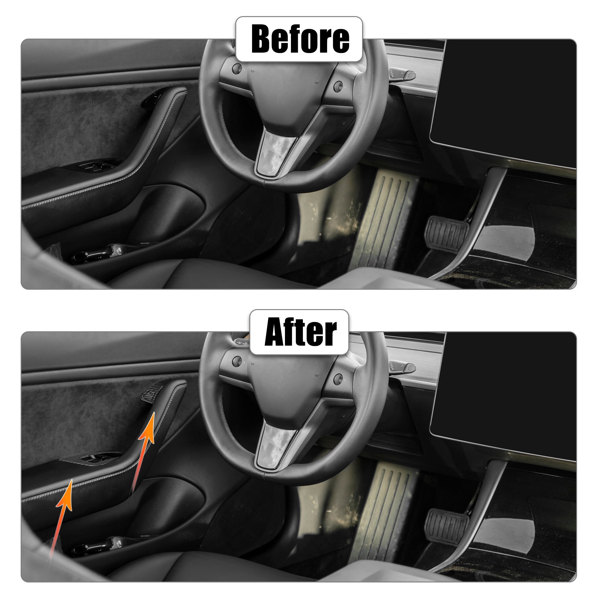 Unique Bargains Control Panel Cover Door Lock Switch Trim for Tesla Model 3 and Model Y