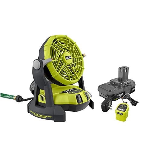 Kit de ventilador nebulizador Ryobi ONE+ 18 voltios con tapa de cubo