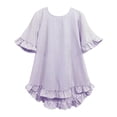 thumbnail image 3 of Womens Tops Striped Puff Sleeve Stand Collar Loose Blouse Spring Summer Shirts for Women Purple 2Xl, 3 of 6