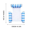 thumbnail image 3 of Ohmyroo Inflatable Floating Lounger Thickened Striped Swimming Pool Raft For Summer, 3 of 8