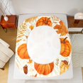 thumbnail image 4 of Manfei Farmhouse Pumpkin Fitted Sheet Full,Autumn Leaf Print Bed Set,3pcs,1 Fitted Sheet and 2 Pillowcases, 4 of 6