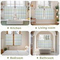 thumbnail image 6 of Aqua Yellow Stripe Tier Curtains, Abstract Art Modern Vertical Striped Light Filtering Kitchen Curtains, 2Pcs Rod Pocket Half Window Treatments Panels for Sink Cafe Cabinet Basement 27.5x45 Inches, 6 of 9