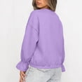 thumbnail image 6 of Mifsaly Womens Crew Neck Sweatshirts Flare Sleeve Ruched Solid Elastic Hem Casual Shirts Loose Fit Soft Comfortable Pullover Tops, 6 of 8
