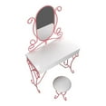 thumbnail image 3 of Furniture of America Prink Metal 3-Piece Kids Vanity Set in Pink and White, 3 of 15