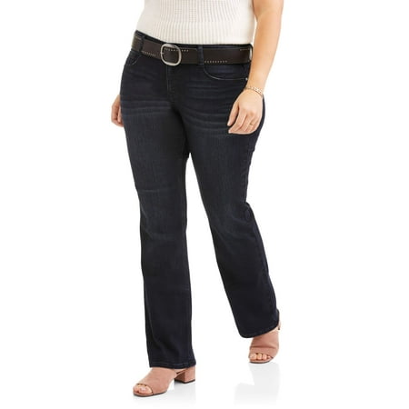 - Women's Curvy Belted Bootcut Jeans