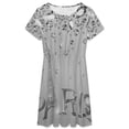 thumbnail image 3 of Eiffel Tower Paris Dress Fashion Beach Short Sleeve Dresses Female Party Printed Sundress, 3 of 7