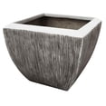 thumbnail image 1 of HomeRoots Furniture 274806 Pot de Fleurs Carré, Fini Côtelé - Ensemble de 3, 1 of 2