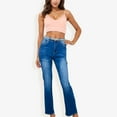 thumbnail image 5 of Women's High Waist Straight Leg Jeans With Vintage Wash And Classic Fit- X Large, Blue, 5 of 6