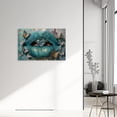 thumbnail image 5 of ZHONGYUTONG Lip Canvas Wall Art Teal Lips with Butterfly Pictures Painting Poster Artwork for Home Decor Framed (12.00" x 18.00"), 5 of 5