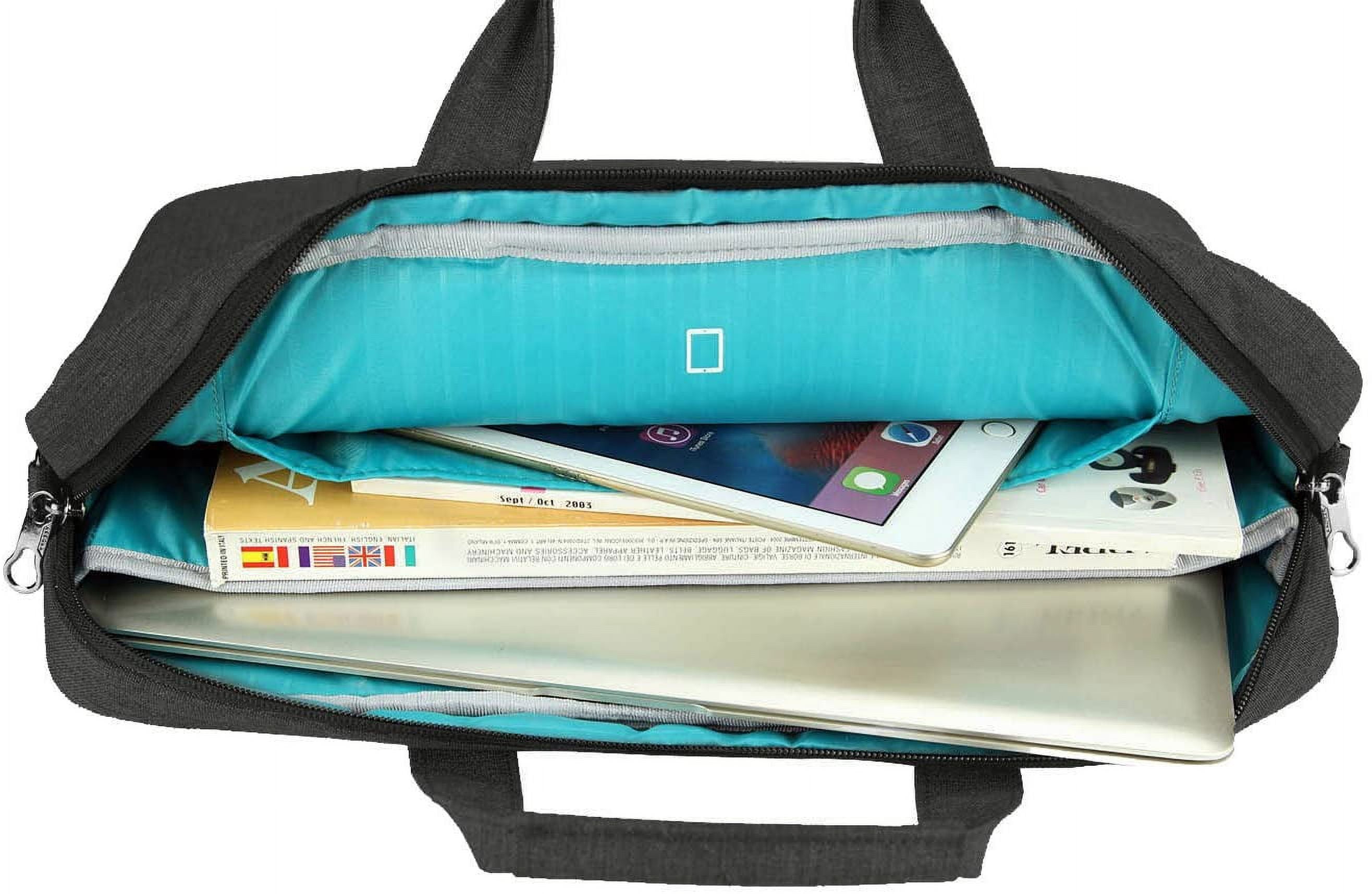 KROSER Unisex Adjustable Straps Foam Laptop Briefcase, 15.6", Black, 1-Piece