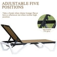 thumbnail image 4 of Domi Outdoor Living Chaise Lounge Chair Aluminum Adjustable Poolside Chaise Lounge Chair With All-Weather Brown Textilene for Deck, Lawn, Backyard（1 Brown Chair）, 4 of 7