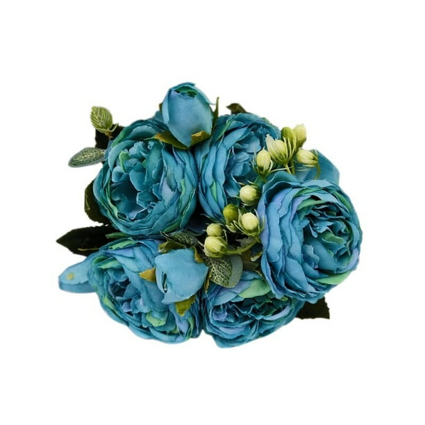 38cm Pink Silk Peony Artificial Flowers Bouquet 5 Big Head And 4 Bud Fake Cheap Flowers For Interior Home Wedding Decoration Walmart Com Walmart Com
