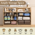 thumbnail image 4 of Danpinera Home 47" 6-Drawer Dresser TV Stand with Charging Station & LED Lights, Modern Wooden Chest with Open Shelf & Fluted Design for Kids Bedroom, Natural, 4 of 9