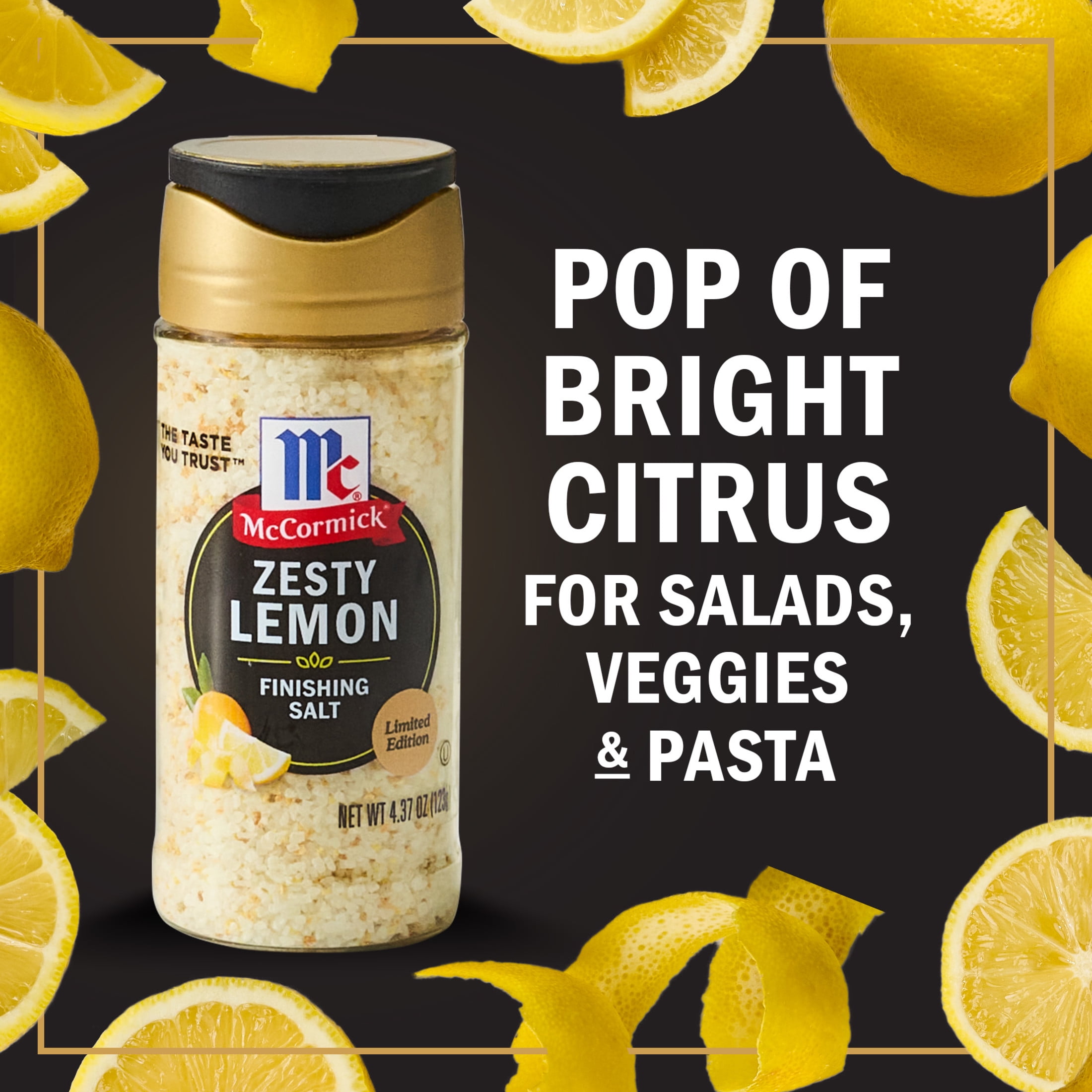 (3 pack) McCormick Zesty Lemon Finishing Salt, 4.37 oz Bottle