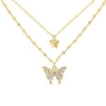 thumbnail image 2 of Naierhg Butterfly Necklace Double Layer Rust-proof Alloy Butterfly pendant Personality Clavicle Chain for Women, 2 of 8