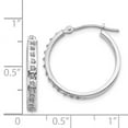 thumbnail image 3 of Real 14kt White Gold Diamond Fascination Round Hinged Hoop Earrings; for Adults and Teens; for Women and Men, 3 of 3