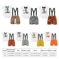 thumbnail image 4 of IBTOM CASTLE Baby Boy 1st Birthday Outfit Jungle Woodland Animal Romper + Bloomers + Suspenders 3PCS Clothes Set Photography 12-18 Months Lion, 4 of 8