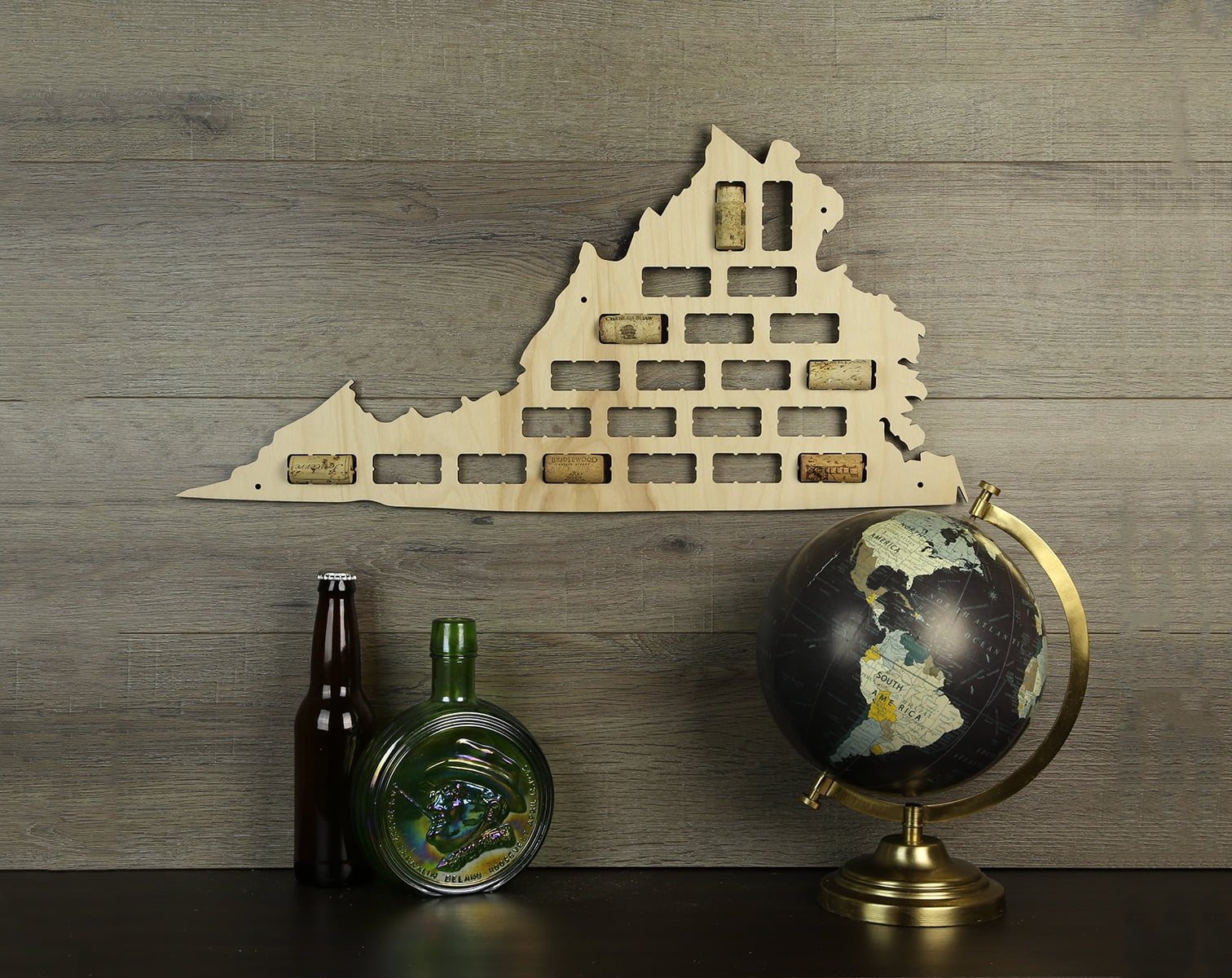 Wine Cork Traps State Of Virgina Wooden Holder Organizer Wall Decoration