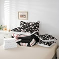 thumbnail image 6 of Homewish Boys Girls Kawaii Bow Knot Twin Bedding Sets 7-Piece,Geometric Stripes Bedding Comforter Set Microfiber,Dreamy Princess Breathable Sheet Sets,Microfiber Bedroom Decor,Reversible, 6 of 8