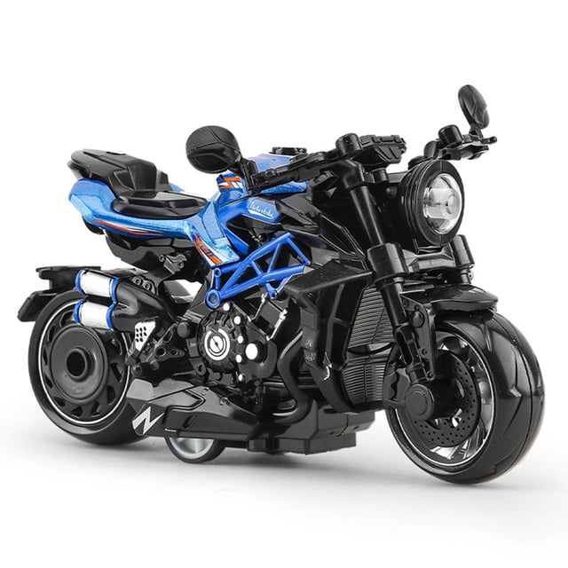Uklsqma Alloy Powered Toy Motorcycle for Kids | Pull Back Action Simulation Racing Bike Model | Durable Metal & Abs Construction | Mini Portable Size for Play Collecting Gift