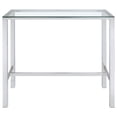 thumbnail image 3 of Tolbert Rectangular 47-inch Glass Top Pub Bar Table Chrome, 3 of 5