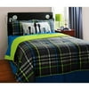 your zone mad plaid reversible bedding set with statement pillowcase