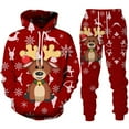thumbnail image 3 of Men Christmas Sweatsuits 2 Piece Set Casual Funny Xmas Graphic Relaxed Fit Hoodie Sweatshirt And Joggers Sweatpants Sets Fall Winter Lounge Pullover Suit Set With Pocket, 3 of 3