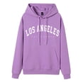 thumbnail image 2 of Women's Oversized Hoodies Los Angeles Print Long Sleeve Crewneck Sweatshirts Casual 2026 Spring Pullover Tops, 2 of 3