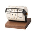 thumbnail image 5 of yotijay Rotary Perpetual Desk Calendar Standing Calendar Reusable Tabletop Ornament for Dark Brown, 5 of 7