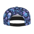 thumbnail image 2 of Hirioo Skull blue crystal flower for Baseball Cap Men Cap Flat Brim for Men Women Teens Adjustable Baseball Cap, 2 of 7