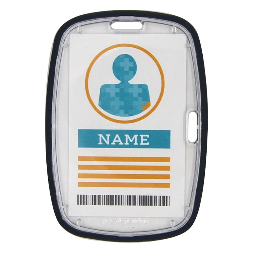 Pen + Gear Clear Plastic Badge Holder with Silicone Frame in Black