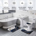 thumbnail image 5 of Navy Blue Marble Bath Mat 3 Piece Bathroom Rug Set, Modern Ink Painting Art Abstract Non Slip Bath Rug Contour Mat and Toilet Lid Cover, Absorbent Shower Mats Soft Bath Rugs and Mats Sets, 5 of 8