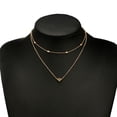 thumbnail image 4 of Joyas amor collar simple de dos capas cobre melocotón corazón clavícula multicapa collar en forma de corazón cadena de cuentas femenina, 4 of 6