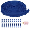 thumbnail image 1 of Uxcell #5 10 Yards Bulk Nylon Coil Zippers por yardas con 20 piezas de deslizadores de cremallera y regla para costura a medida, azul, 1 of 6